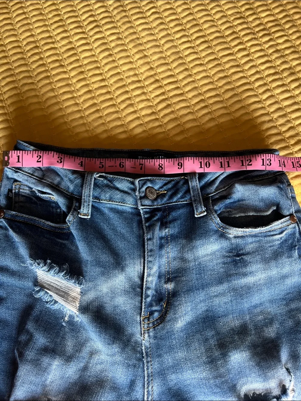 Judy Blue Distressed Medium Blue Boyfriend Jeans